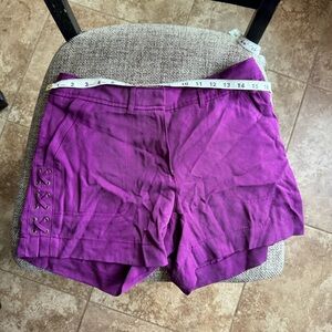 Twill lace  up shorts